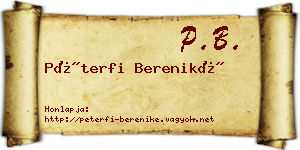 Péterfi Bereniké névjegykártya